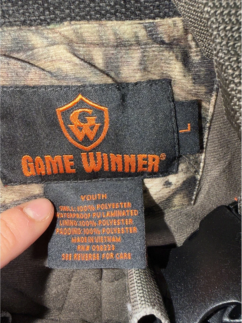 Youth Game Winner Waterproof Camo Hunting Bib Overalls Size Large